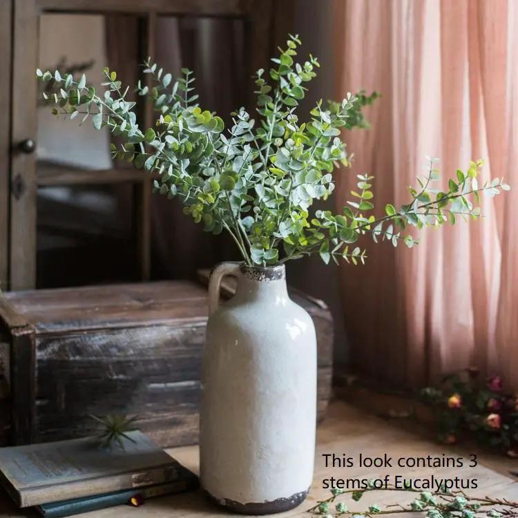 Artificial Faux Plant Eucalyptus Stem Green 26" Tall by RusticReach