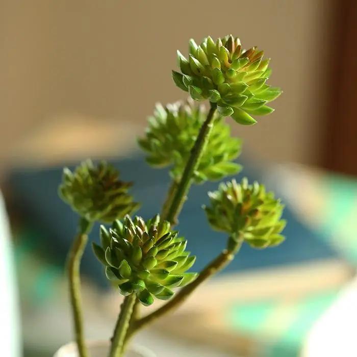 Artificial Plant Faux Succulent Stem Set in Green 13" Tall by RusticReach