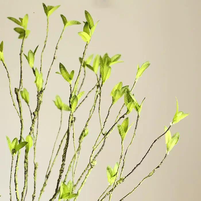 Artificial Faux Plant Green Leaf Rattan Stem 37" Tall by RusticReach