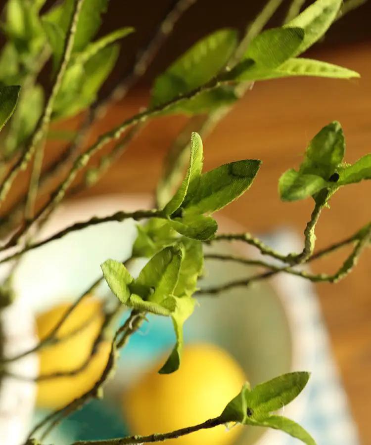 Artificial Faux Plant Green Leaf Rattan Stem 37" Tall by RusticReach