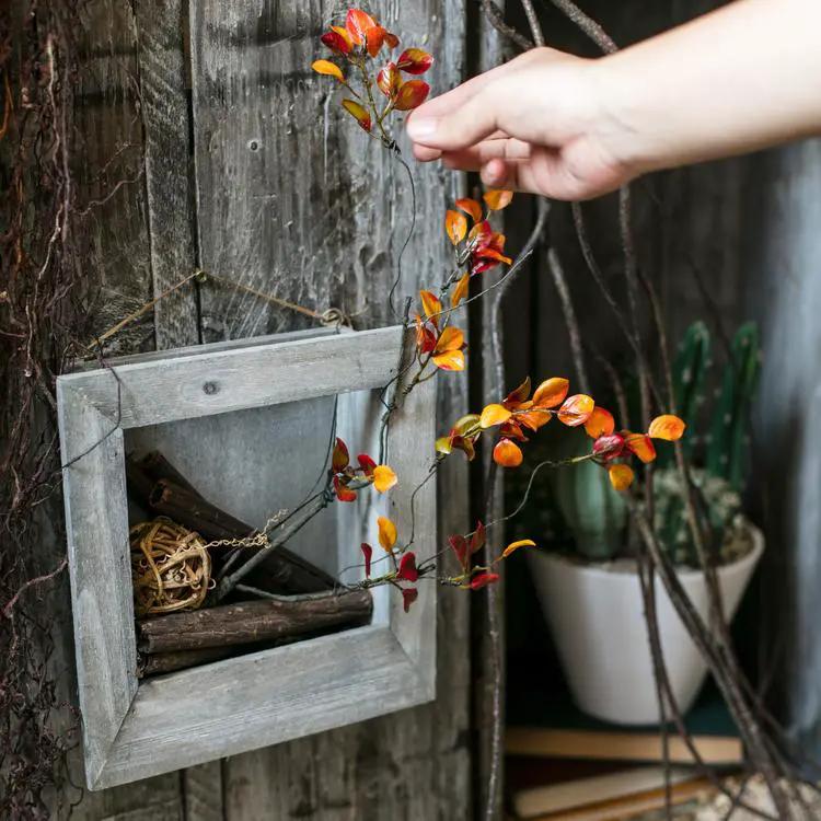 Artificial Plant Red Vine Leaf Stem Faux by RusticReach