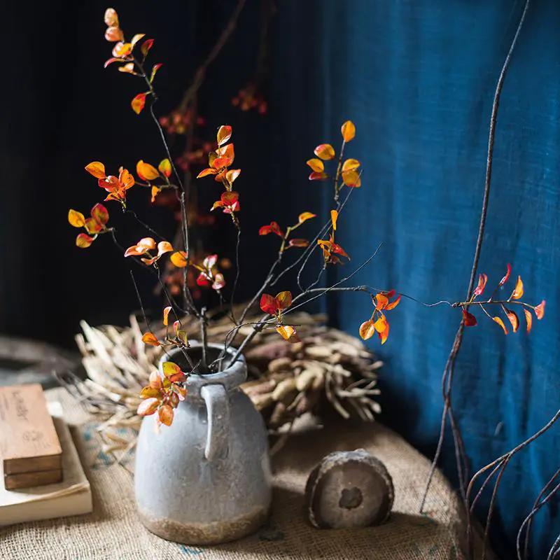 Artificial Plant Red Vine Leaf Stem Faux by RusticReach