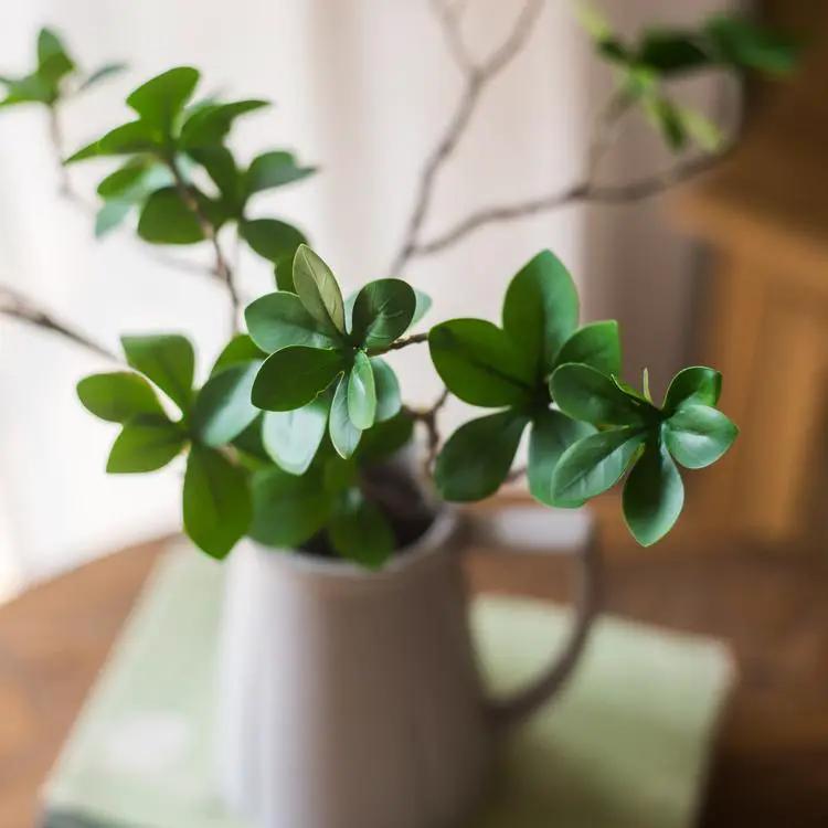 Artificial Faux Small Japanese Zen Leaf Stem 18" Tall by RusticReach