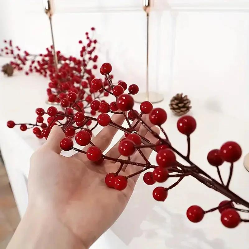 Artificial Red Berry Christmas Ivy Vine, 200cm Long with Red Berries by House Of Avana