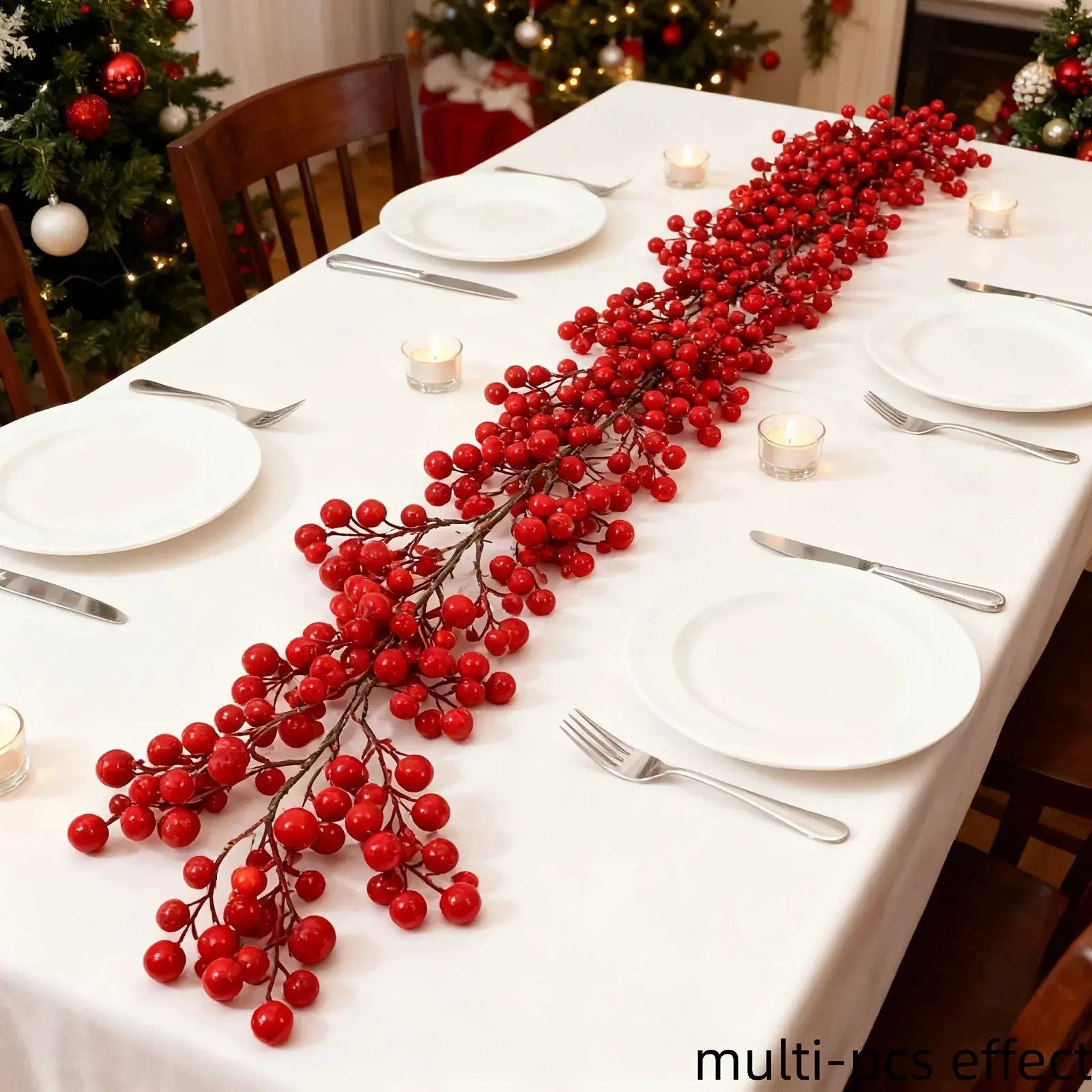 Artificial Red Berry Christmas Ivy Vine, 200cm Long with Red Berries by House Of Avana