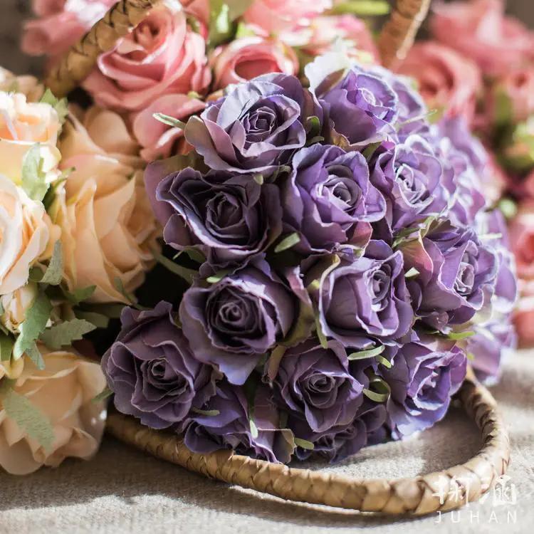 Artificial Silk Rose Flower Bouquet Small in Various Colors by RusticReach
