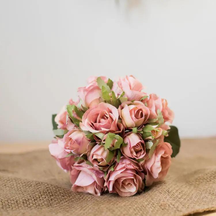 Artificial Silk Rose Flower Bouquet Small in Various Colors by RusticReach