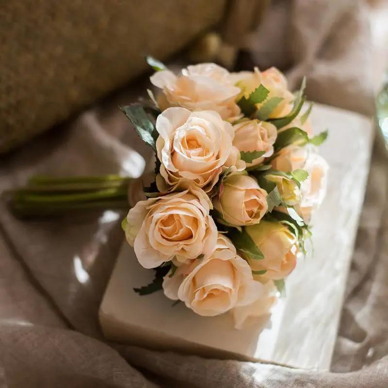 Artificial Silk Rose Flower Bouquet Small in Various Colors by RusticReach