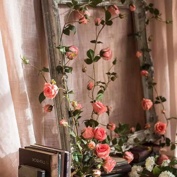 Artificial Rose Branch Vine in Pink 59" Long by RusticReach