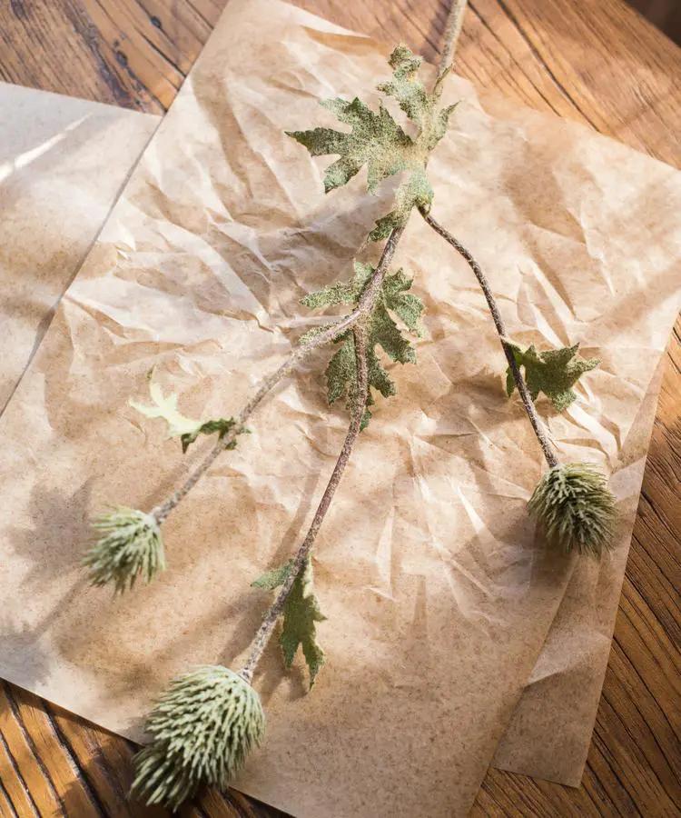 Faux Silk Artificial Thistle Flower Stem 26" Tall by RusticReach