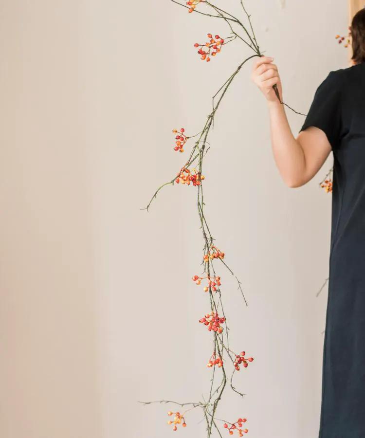 Artificial Vine Orange Faux Berry 39" Long by RusticReach