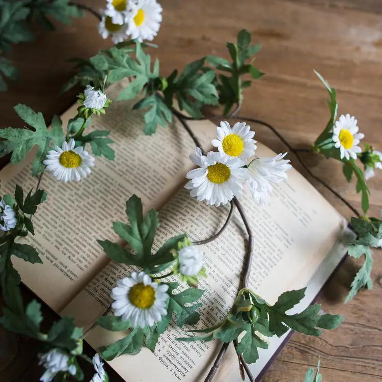 Artificial Sunflower Vine White 67" Long by RusticReach