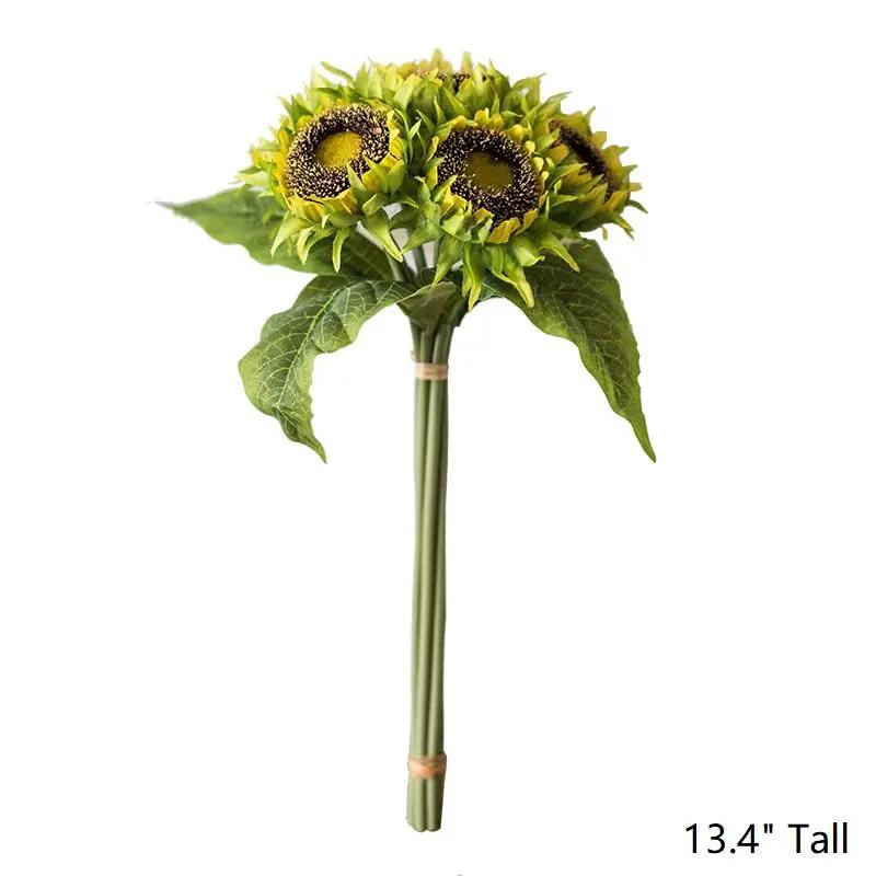 Artificial Silk Yellow Sunflower Bouquet 13" Tall by RusticReach