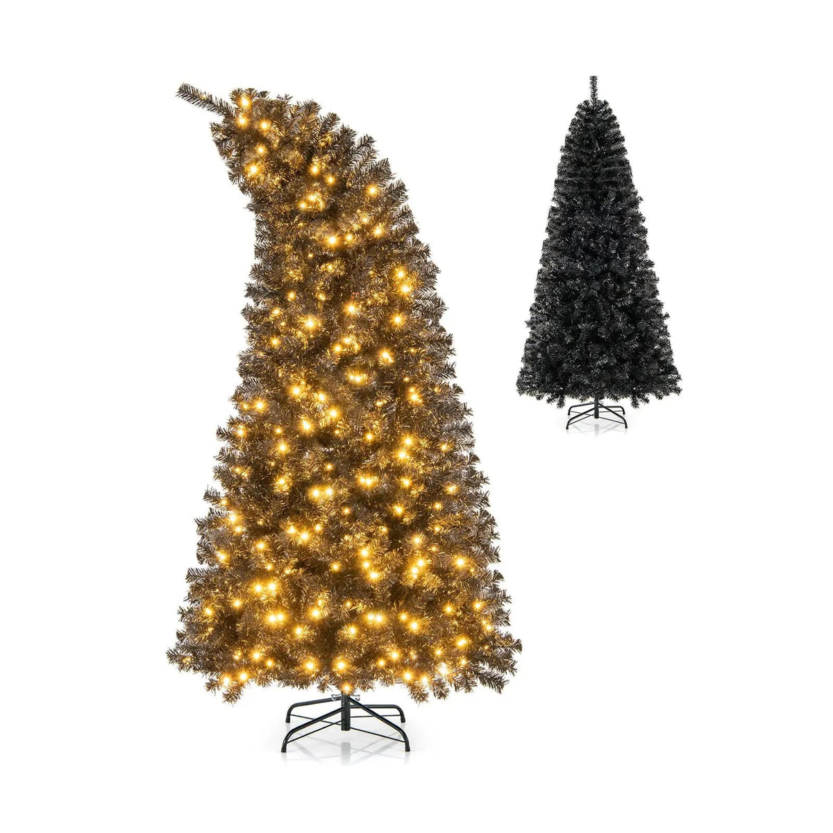6/7 FT Artificial Christmas Tree with Bendable Top Section and Warm Light, photo 3 of 9