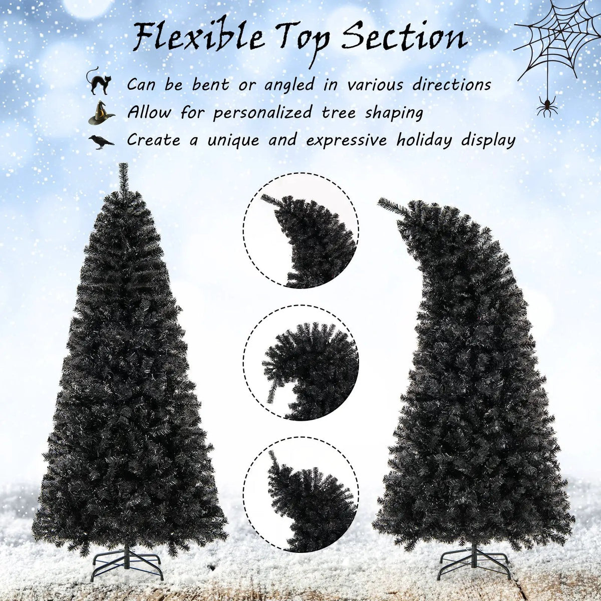 6/7 FT Artificial Christmas Tree with Bendable Top Section and Warm Light, photo 6 of 9