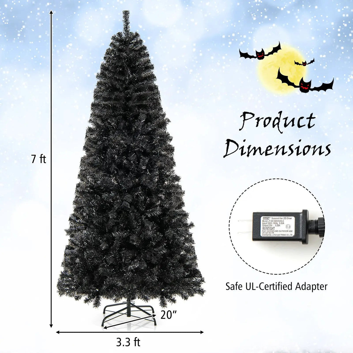 6/7 FT Artificial Christmas Tree with Bendable Top Section and Warm Light, photo 4 of 9