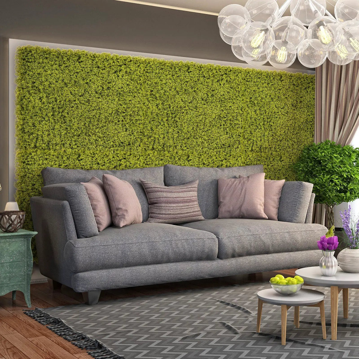 12 Pieces 20 x 20 inches Artificial Grass Wall Panels for Garden Yard Balcony, photo 2 of 9