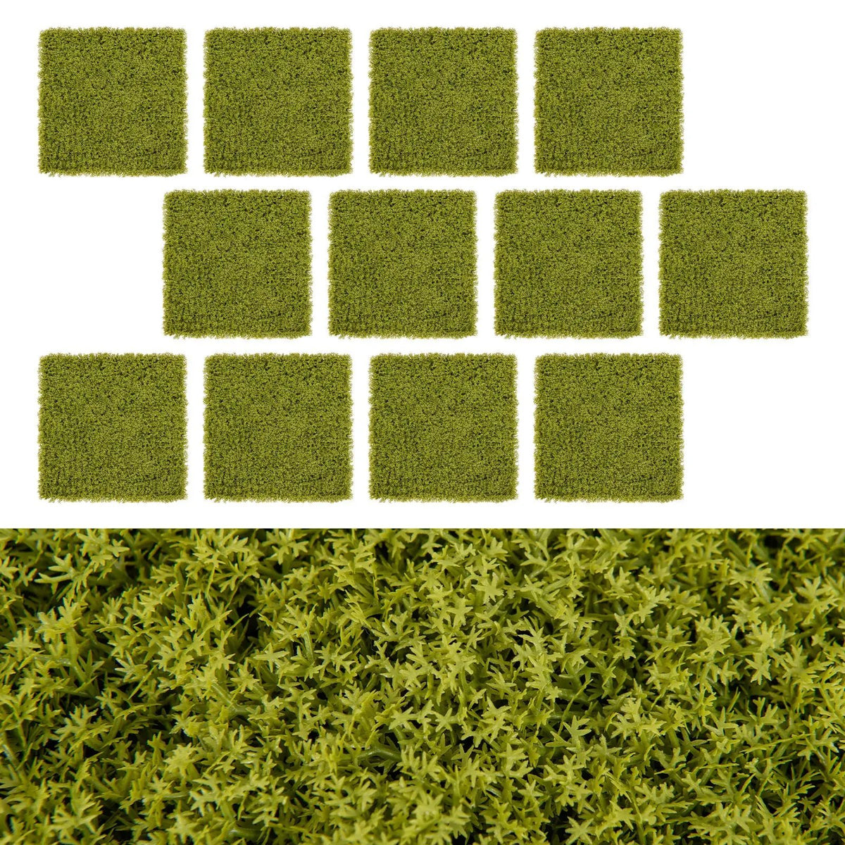 12 Pieces 20 x 20 inches Artificial Grass Wall Panels for Garden Yard Balcony, photo 4 of 9