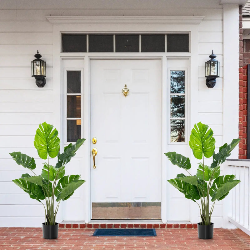 2 Pack Artificial Monstera Deliciosa Tree with 10 Leaves of Different Sizes by DirectDeals