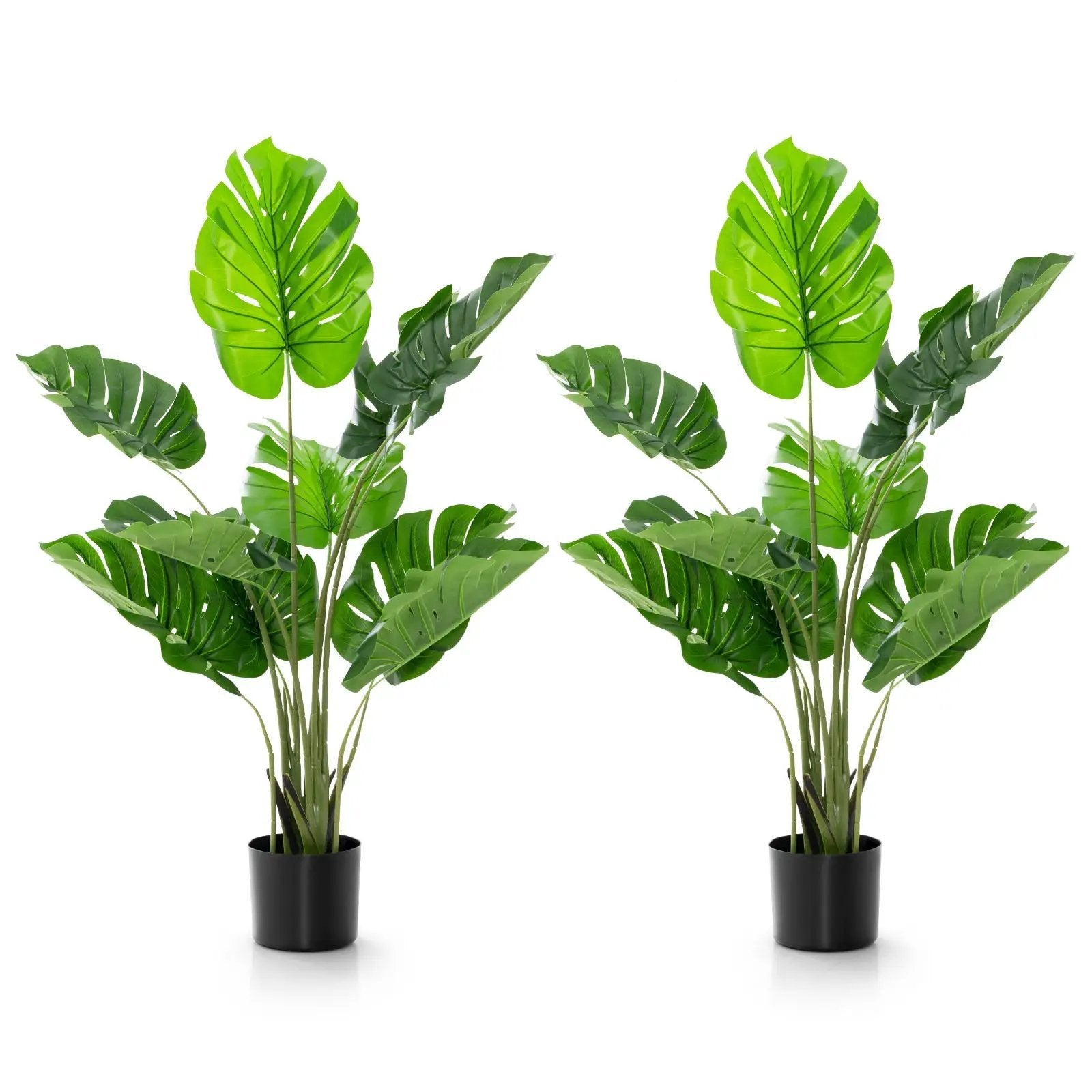 2 Pack Artificial Monstera Deliciosa Tree with 10 Leaves of Different Sizes by DirectDeals