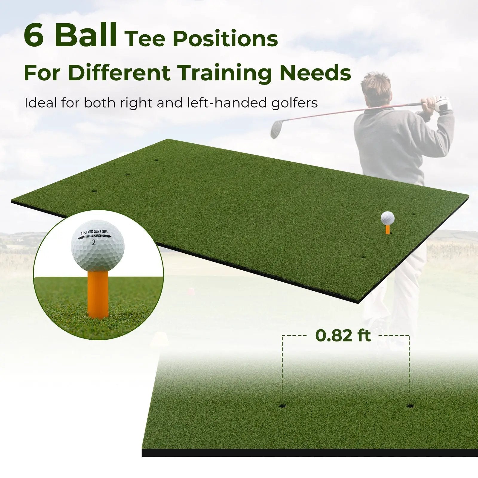 5 x 3 ft Artificial Turf Grass Practice Mat for Indoors and Outdoors by DirectDeals