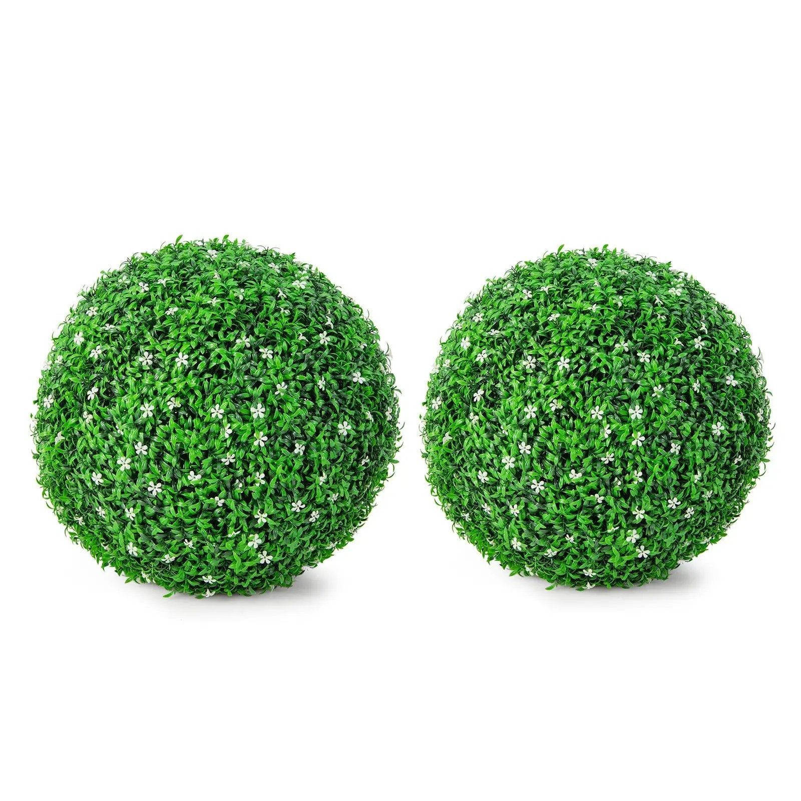 2 PCS Holly Artificial Topiary Balls 19.5 Inch Faux Boxwood Balls by DirectDeals