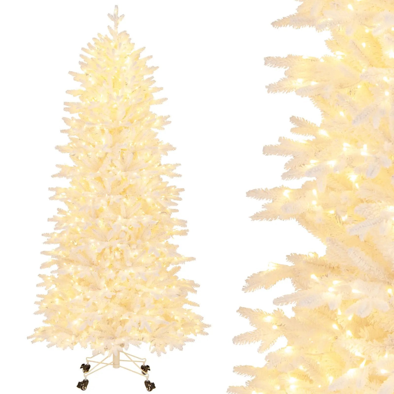 7 FT Artificial Xmas Tree with 1880 PE PVC Branch Tips for Party and Carnival by DirectDeals