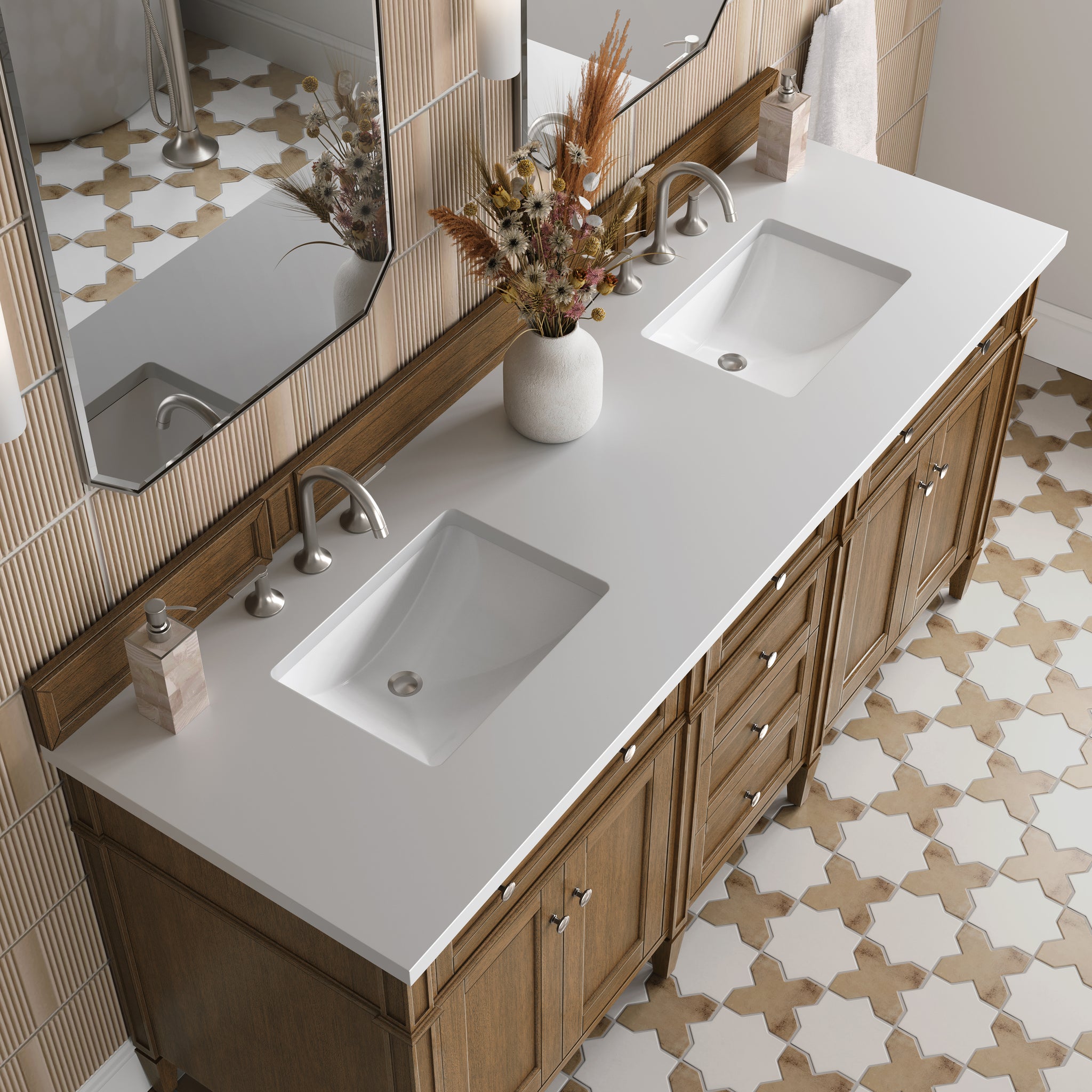 James Martin Brittany 72" Double Bathroom Vanity, Saddle Brown, view 28