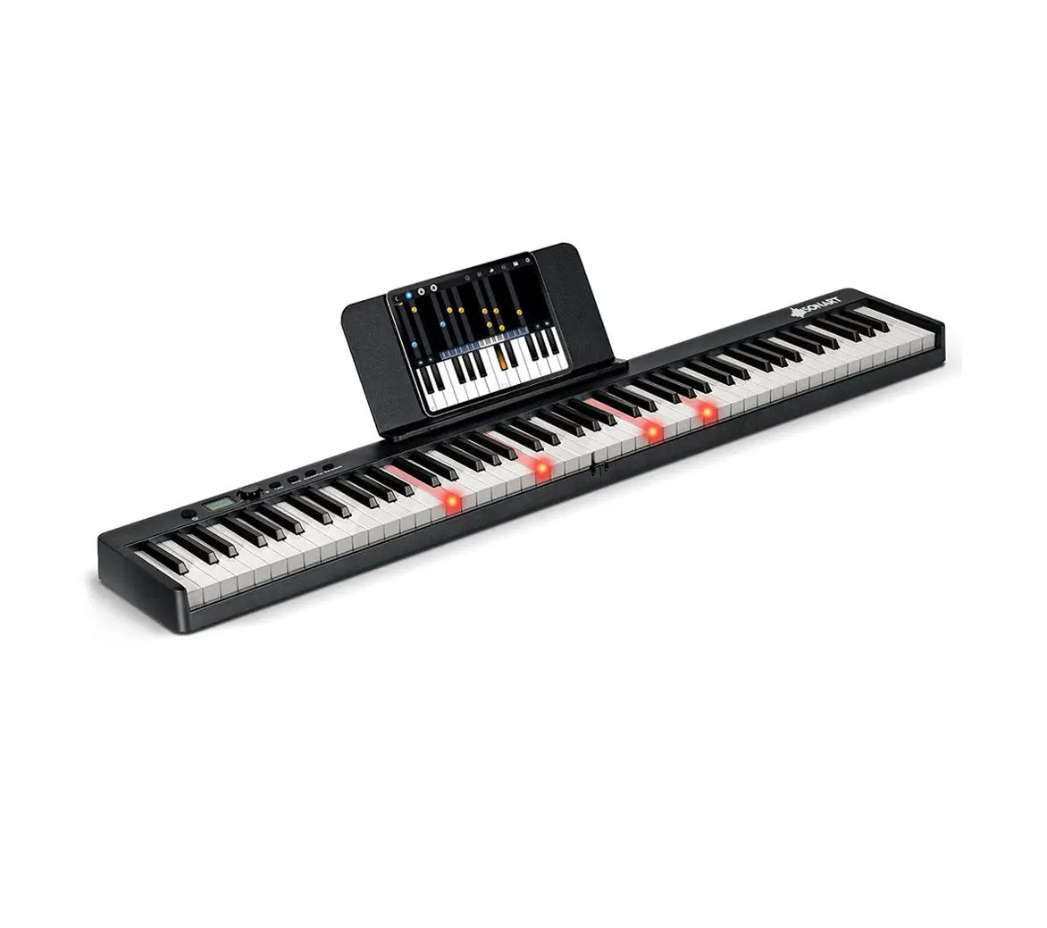 88-Key Folding Electric Lighted Piano Full-Size Portable Keyboard MIDI by DirectDeals