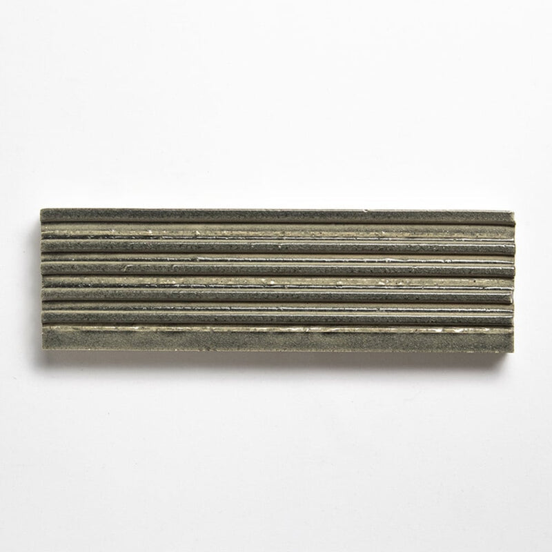 Ash Glossy Fluted Glazed Terracotta Tiles 2 1/4x7 9/16 Glazed Terracotta Glossy 2x8 Tiles