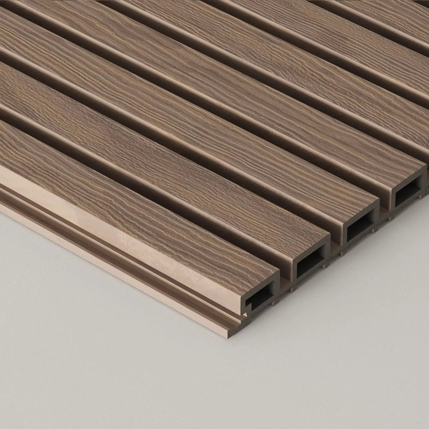 Exterior Wood-Look Composite Slat Panels by andor willow