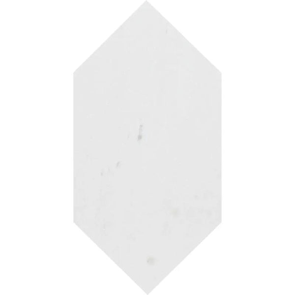 Aspen White Honed Large Picket Waterjet Marble Tiles 6x12
