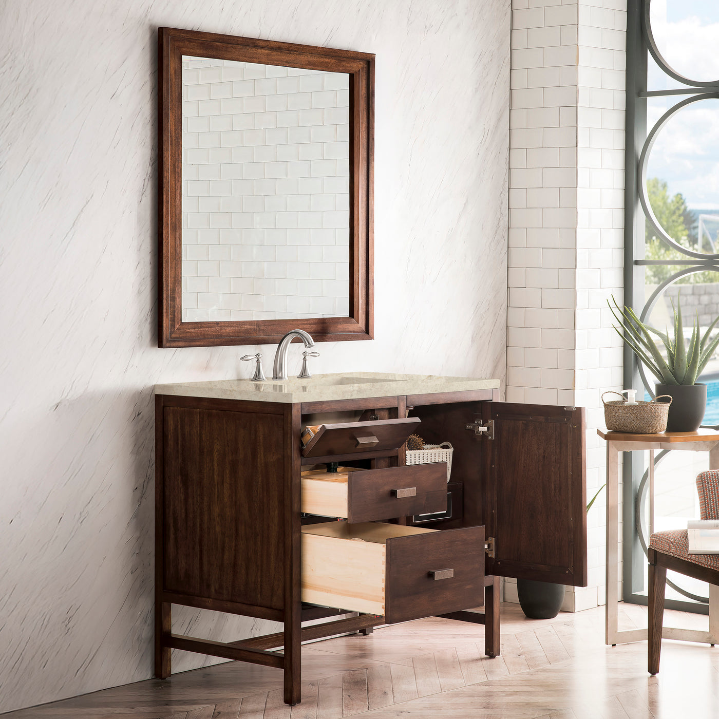 James Martin Addison 36" Single Bathroom Vanity, Mid-Century Acacia, view 36
