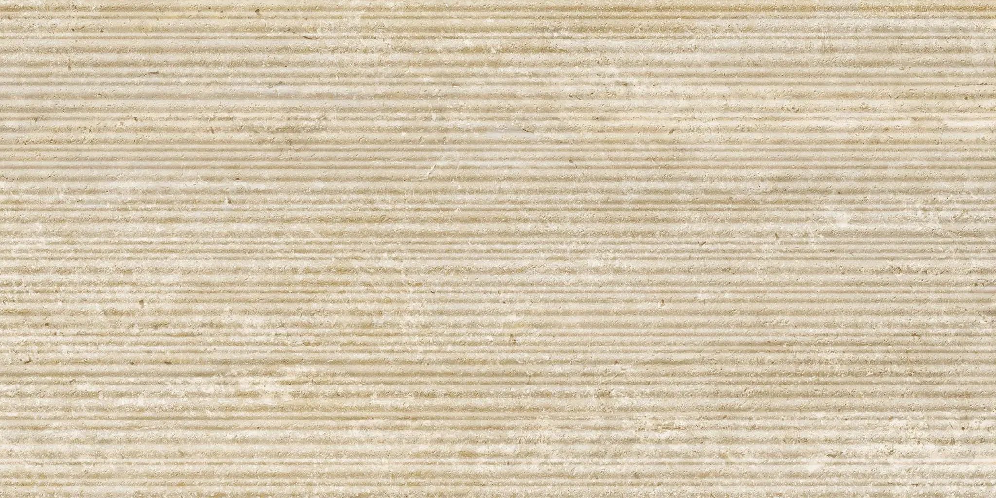 Veneer World Atelier Trail Bamboo Vein Cut Beige Travertine Look Porcelain Accent Tiles 12x24 by landmarkceramics