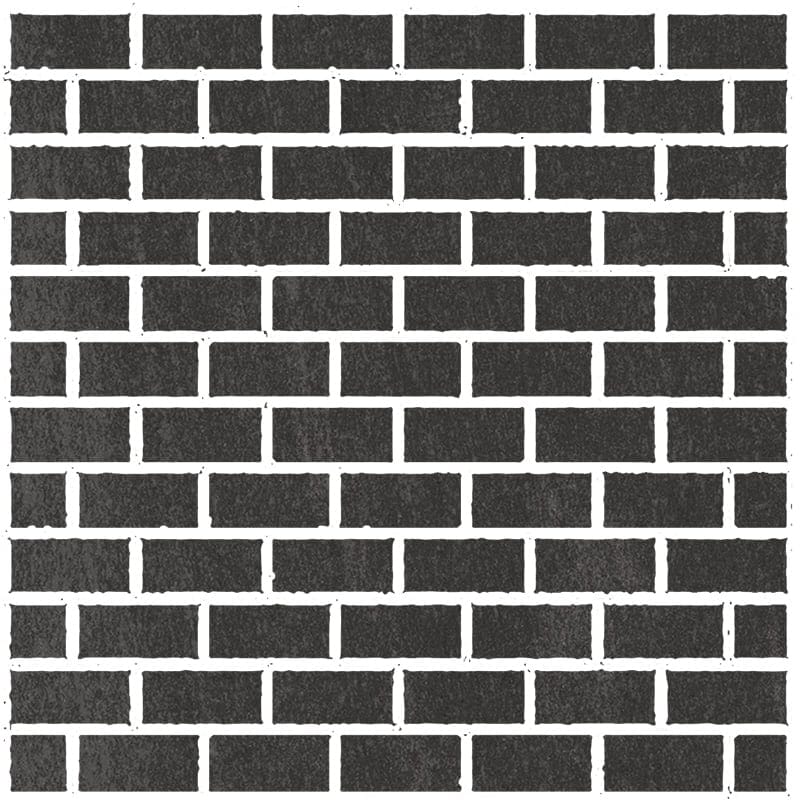 Atelier Black Honed 1x2 Brick Porcelain Honed 12x12 Mosaics