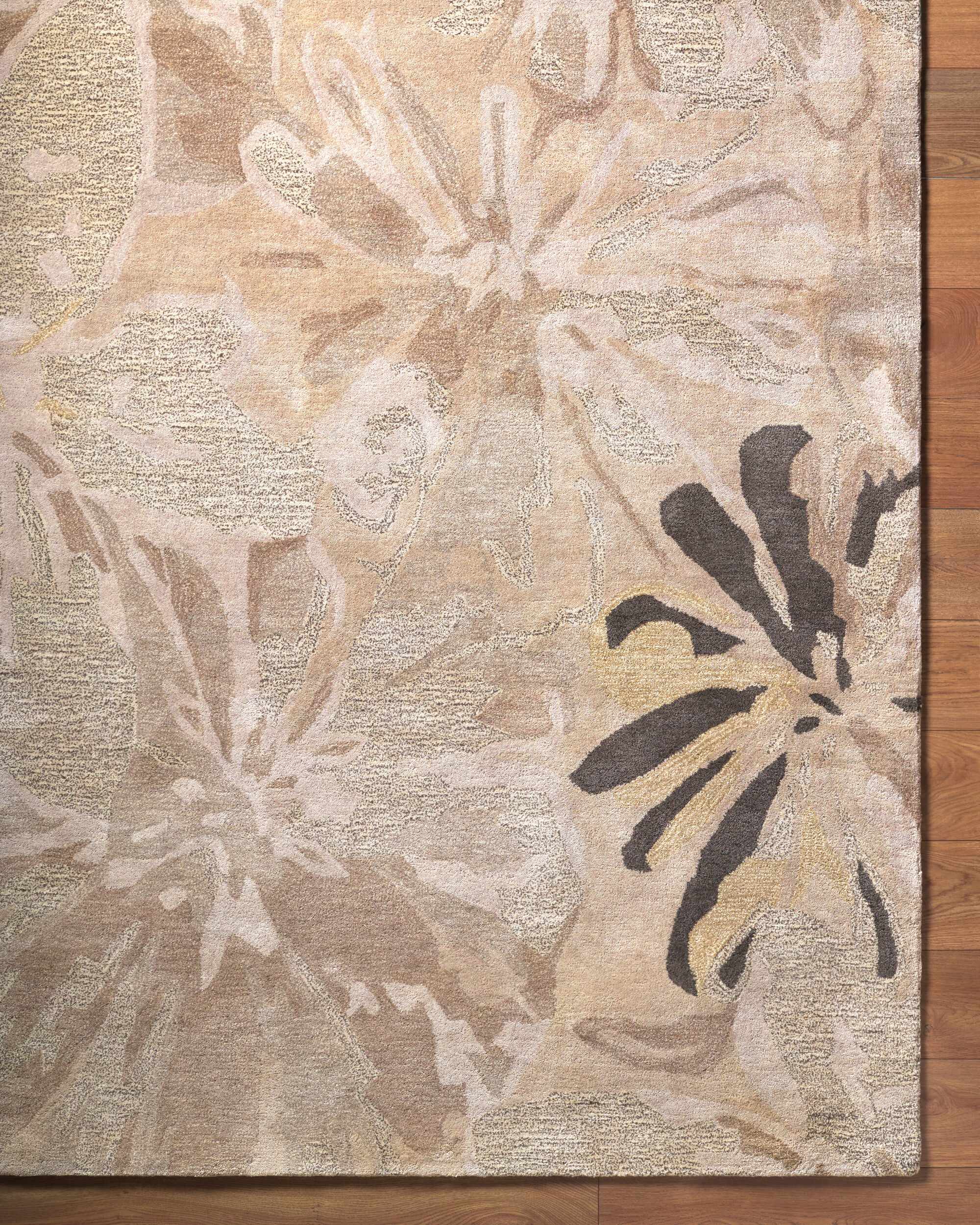 Ilfeld Athena Gray Floral Wool Rug by Boutique Rugs