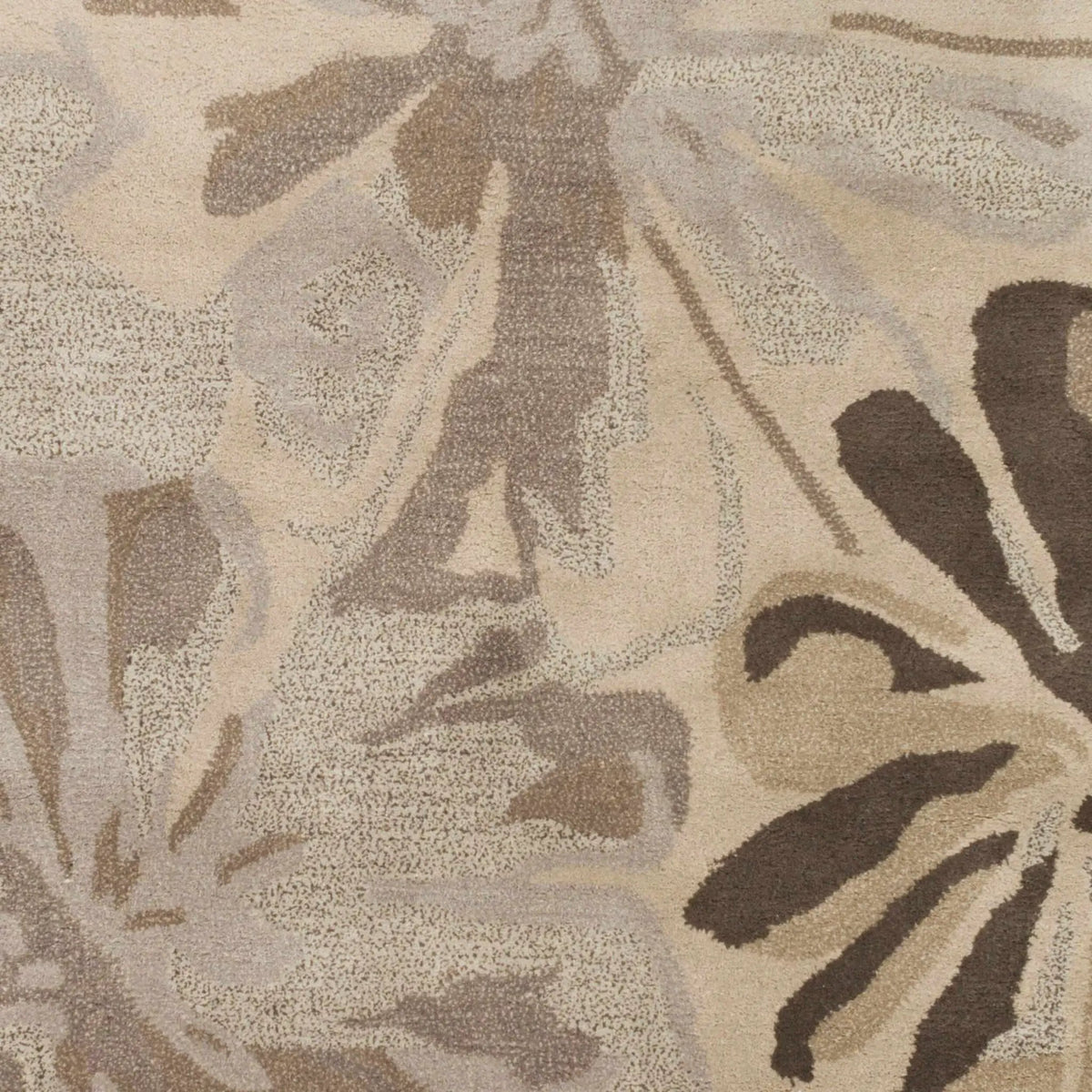 Ilfeld Athena Gray Floral Wool Rug, sample swatch