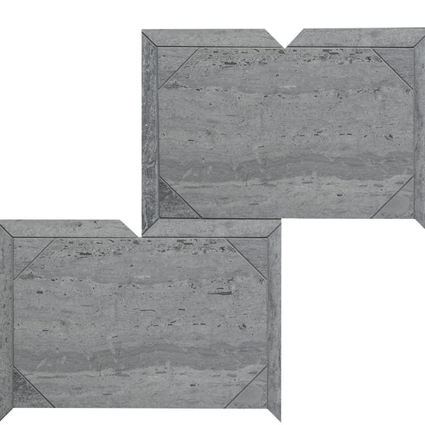 Athens Grey Dark Honed Baroque Marble Waterjet Mosaics 12 1/4x16 3/16