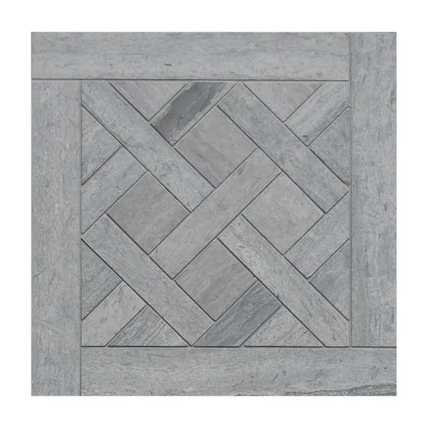 Athens Grey Dark Honed Desing Bm 102 Waterjet Marble Mosaics 8 1/2x8 1/2