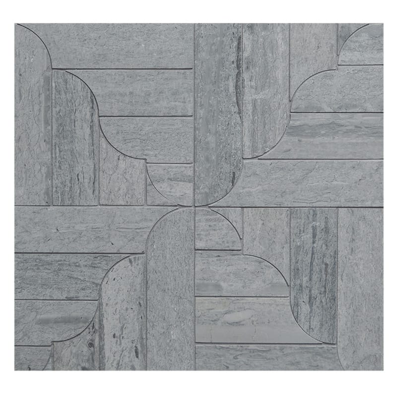 Athens Grey Dark Honed Rococo Marble Waterjet Mosaics 12 1/16x12 1/16 Marble Honed 12x12 Waterjet Mosaics