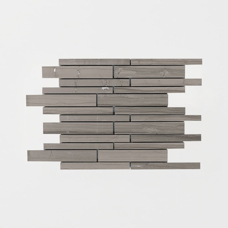 Athens Grey Dark Honed Staggered Joint Marble Mosaics 9x12 Marble Honed 9x12 Mosaics