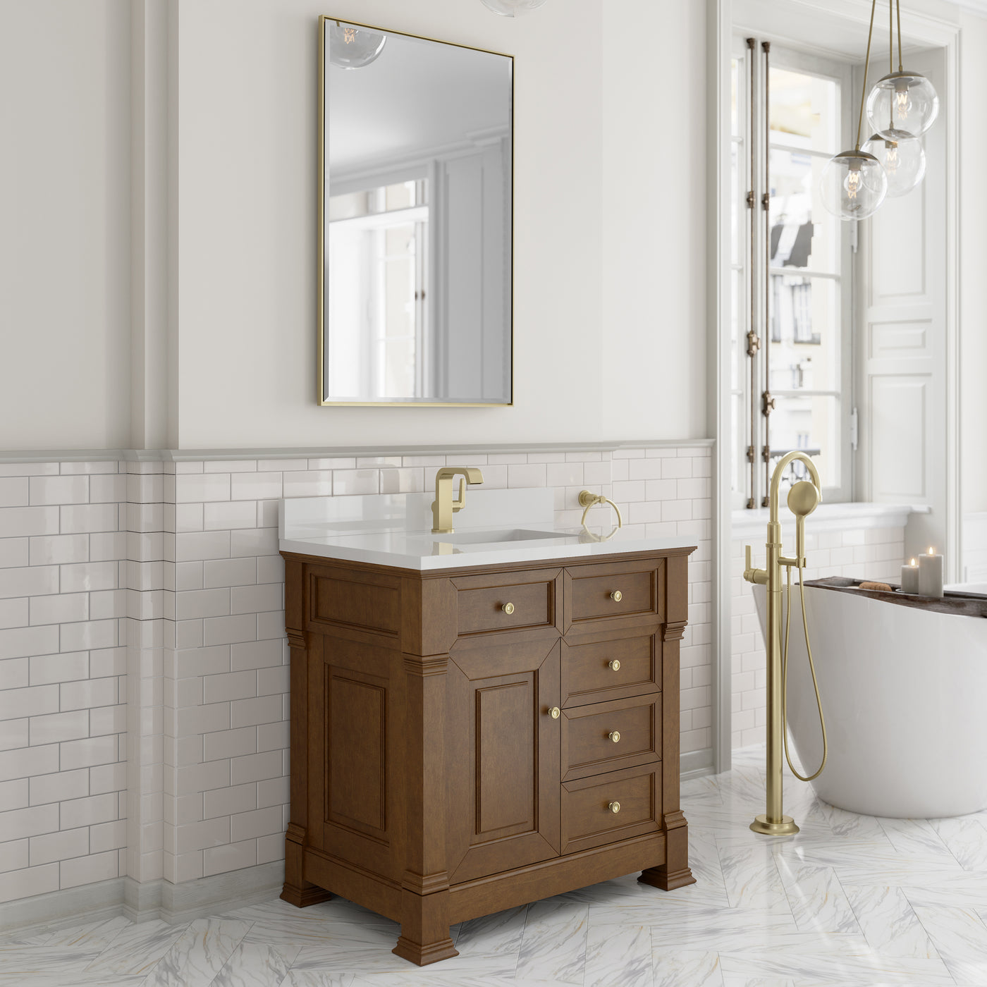 James Martin Brookfield 36" Single Bathroom Vanity, Honey Oak, view 37