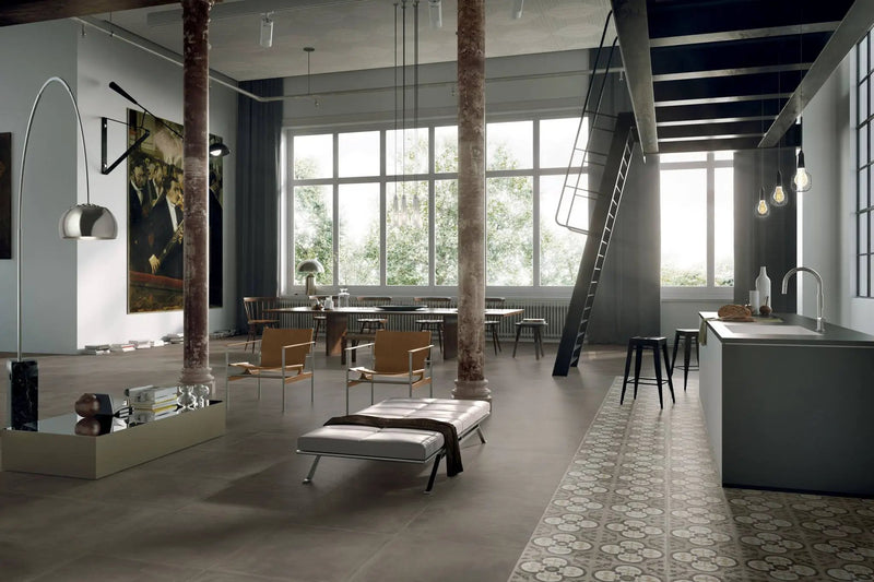Attitude Calm Brown Concrete Look Porcelain Tiles 24x24 by landmarkceramics