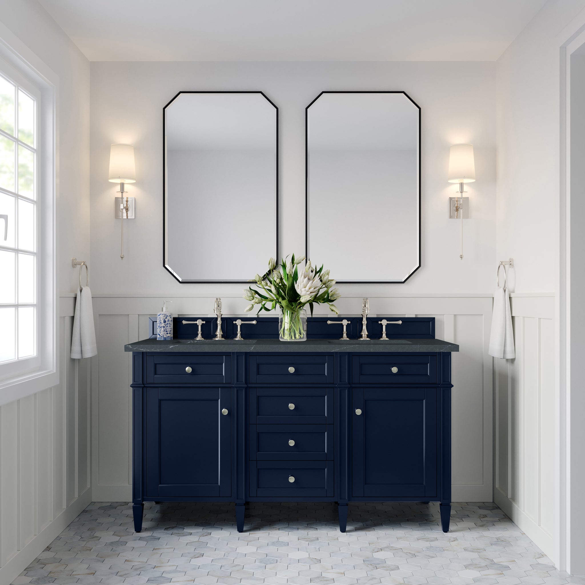 James Martin Brittany 60" Double Bathroom Vanity, Victory Blue, view 33