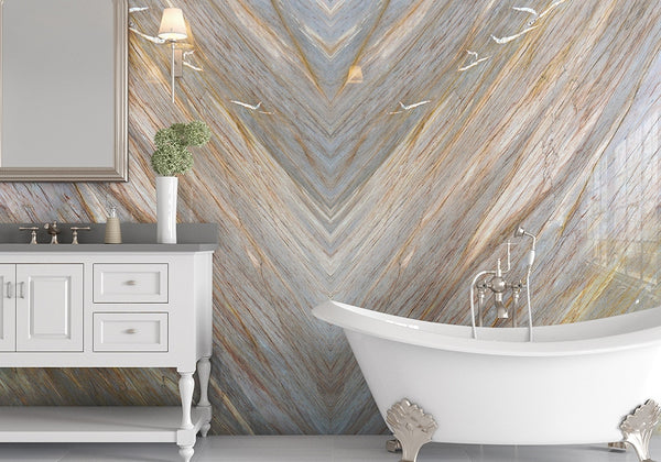 Aurora Blue Polished Quartzite Slab Random