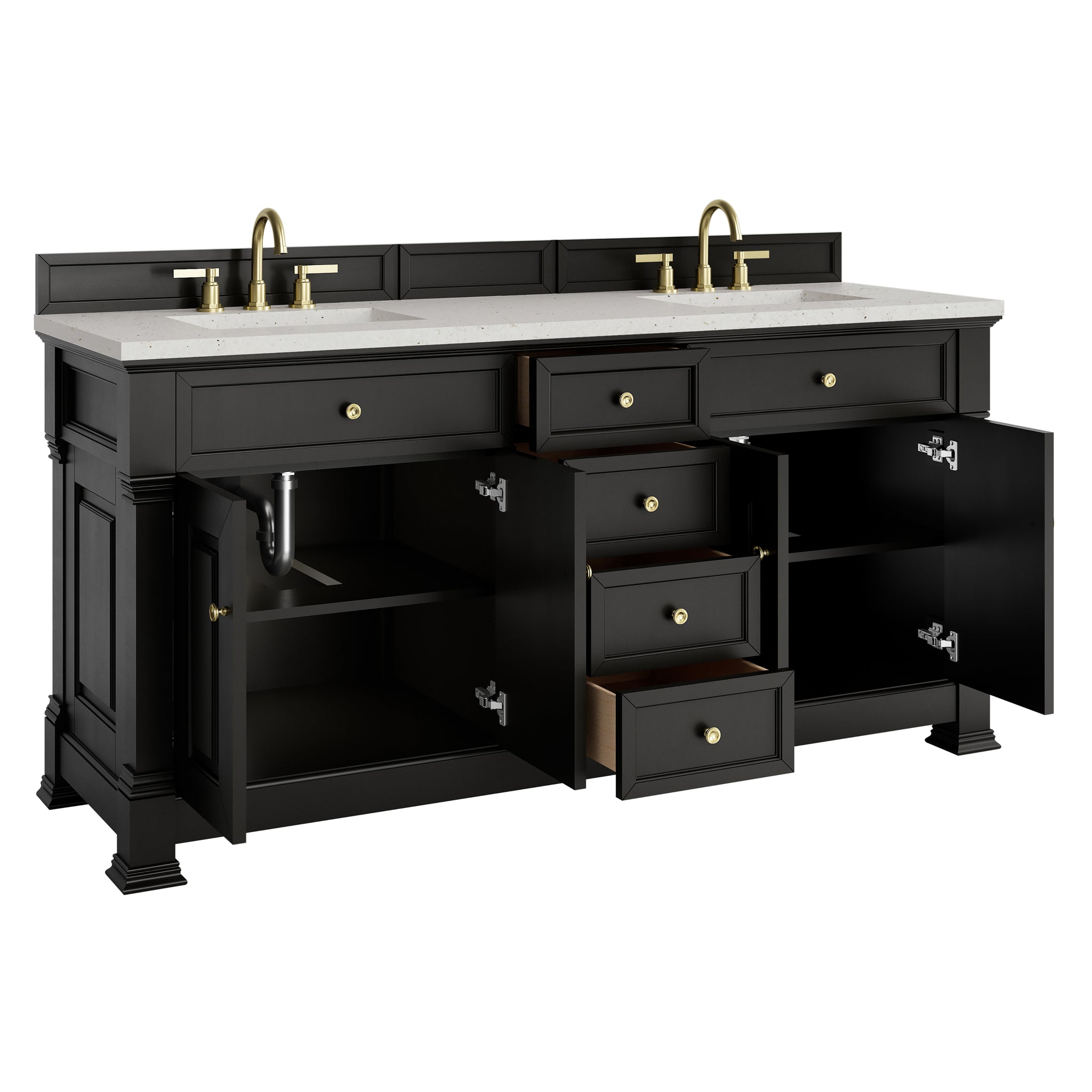 James Martin Brookfield 72" Double Bathroom Vanity, Black Onyx, view 26