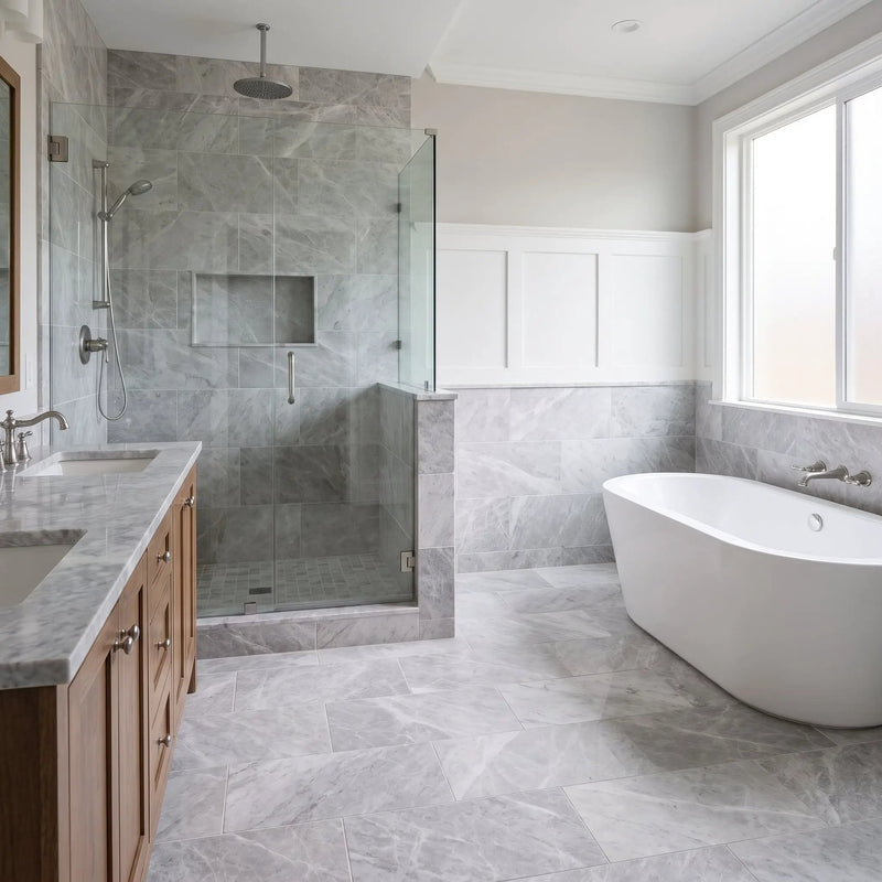 Nordic Drift Honed Marble Tiles 12x24, photo 2 of 4