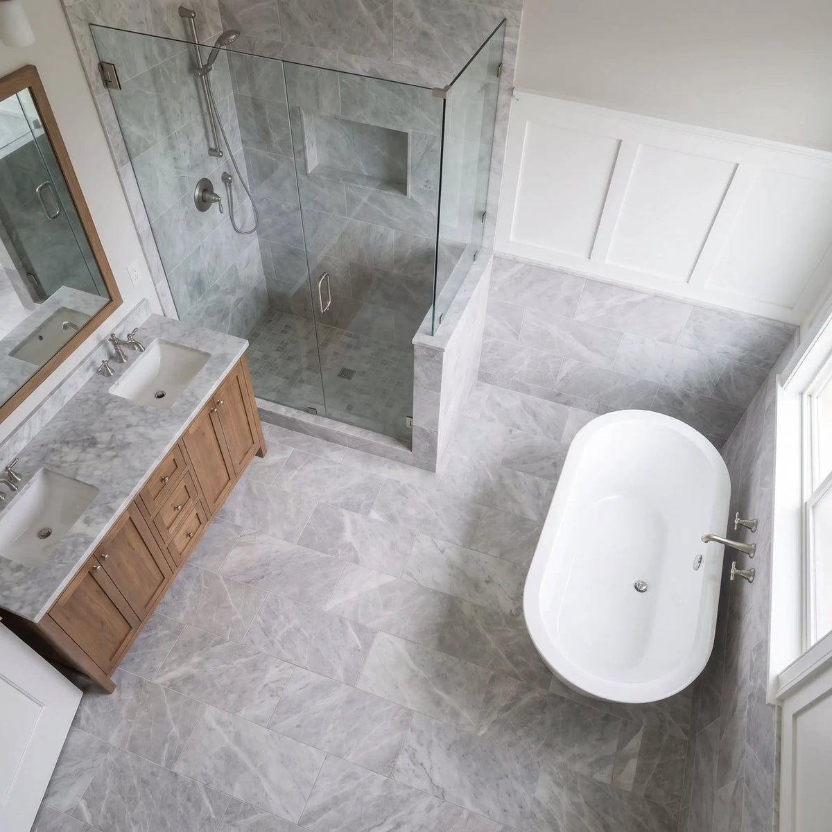 Nordic Drift Honed Marble Tiles 12x24, photo 3 of 4