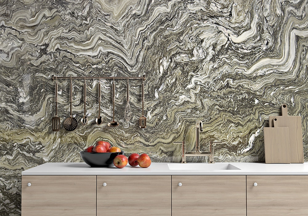 Avalanche Polished Marble Slab Random room scene 2