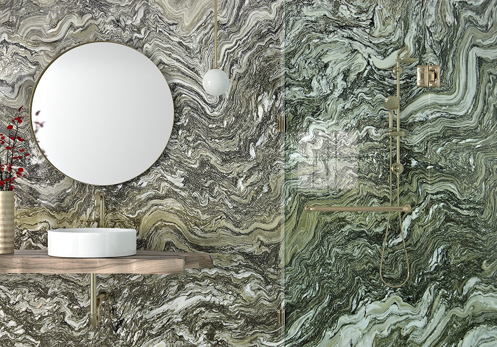 Avalanche Polished Marble Slab Random room scene 3